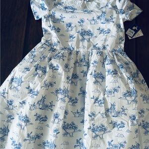 Gymboree White Dress with Blue Floral Accents